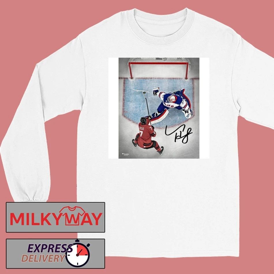Us Hockey Connor Hellebuyck 2026 Winter Olympics Gold Medal Autographed Shirt