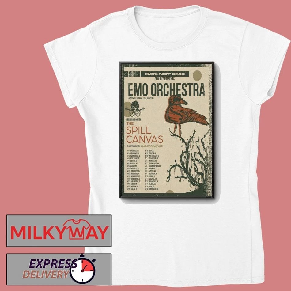 Emo’s Not Dead Emo Orchestra with The Spill Canvas Tour 2026 Poster shirt