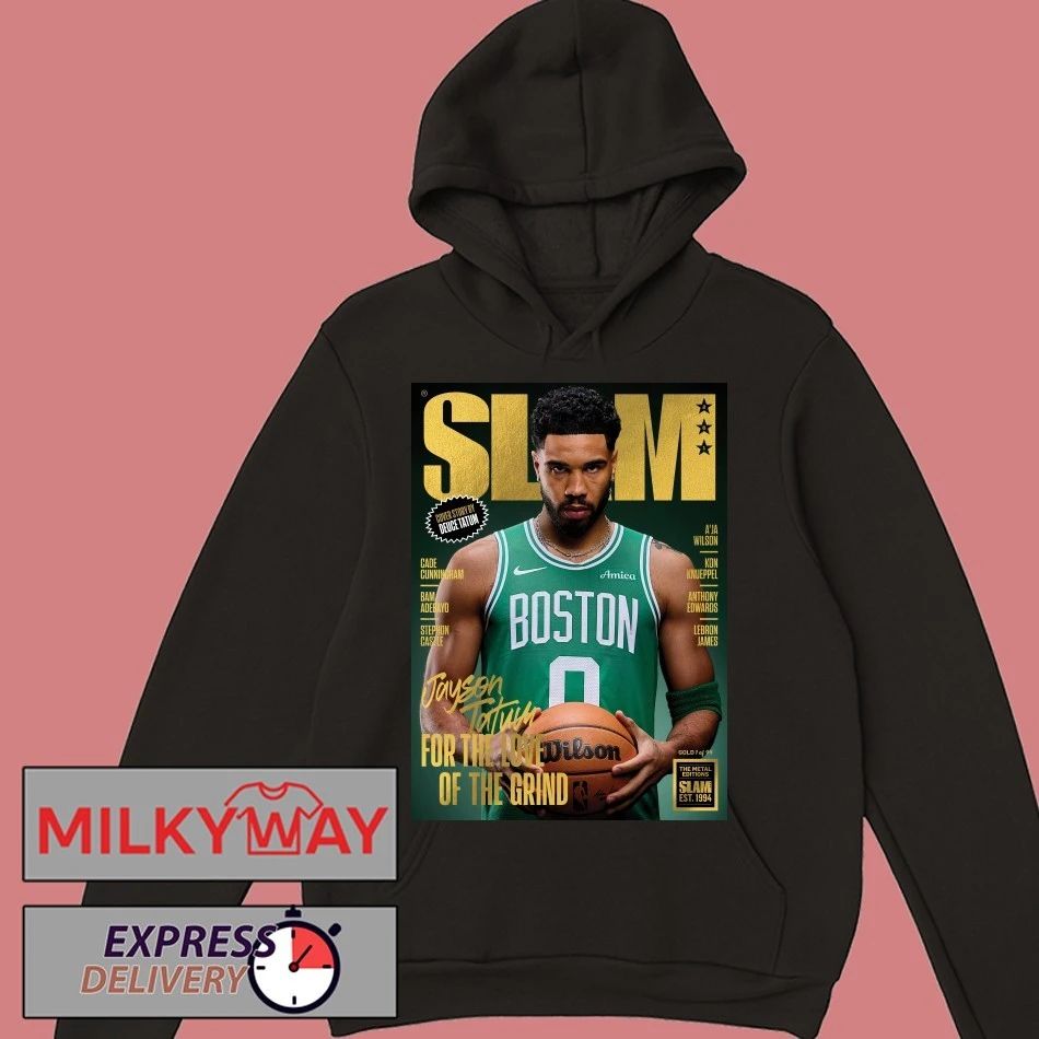 Jayson Tatum On Slam 261 Magazine Boston Celtics Gold Metal Version shirt