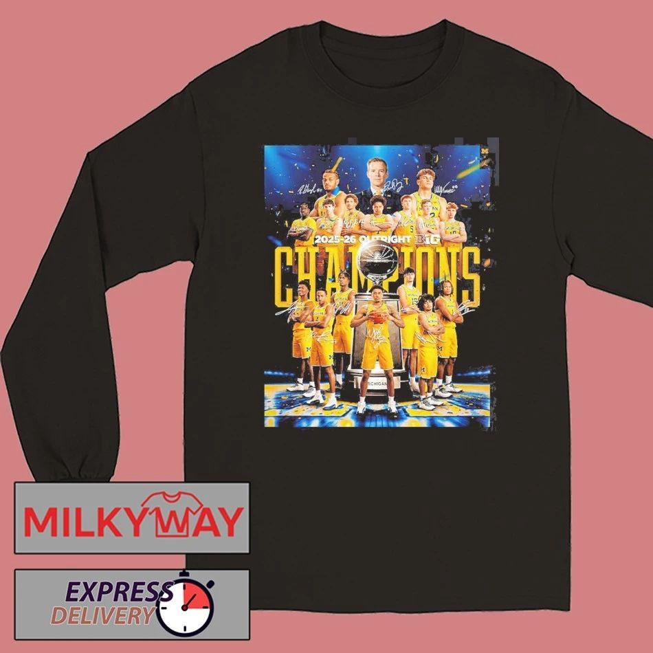 Michigan Wolverines Men’s Basketball 2025 2026 Outright B1G Big 10 Champions T-Shirt