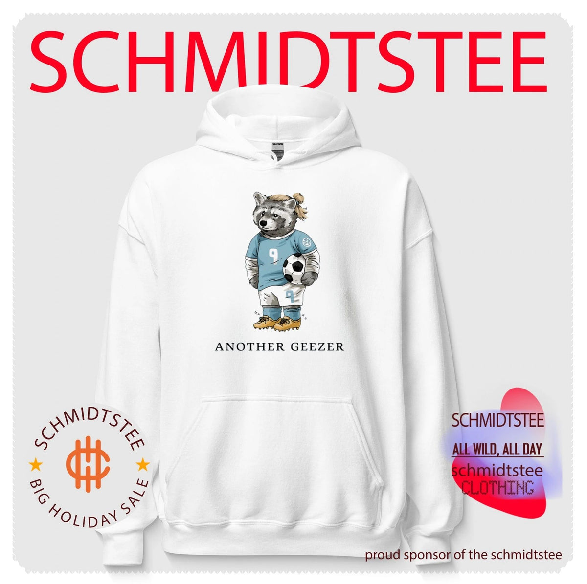 Another Geezer Raccoon Soccer Player Number 9 shirt