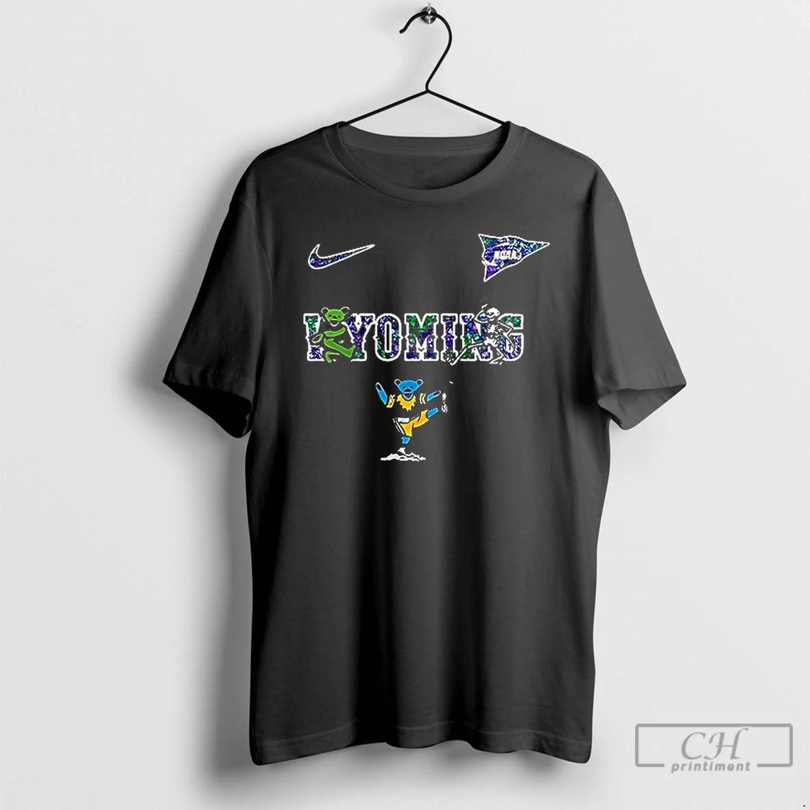 Classic Wyoming Cowboys Grateful Dead 60th Anniversary Bear Mascots Shirts