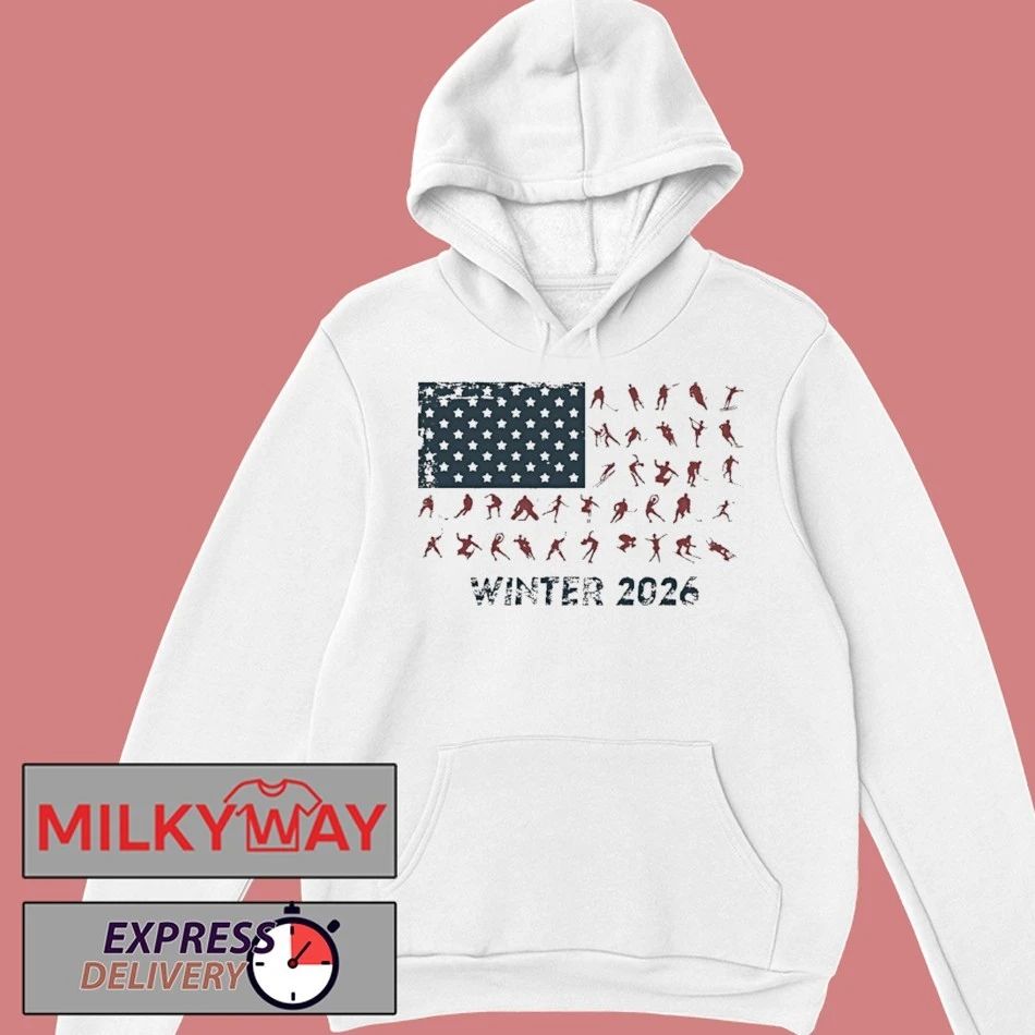 Usa Winter Sports American Skiing 2026 Flag Shirt