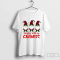 Classic Hanging With My Gnomies Plaid Christmas White T Shirts
