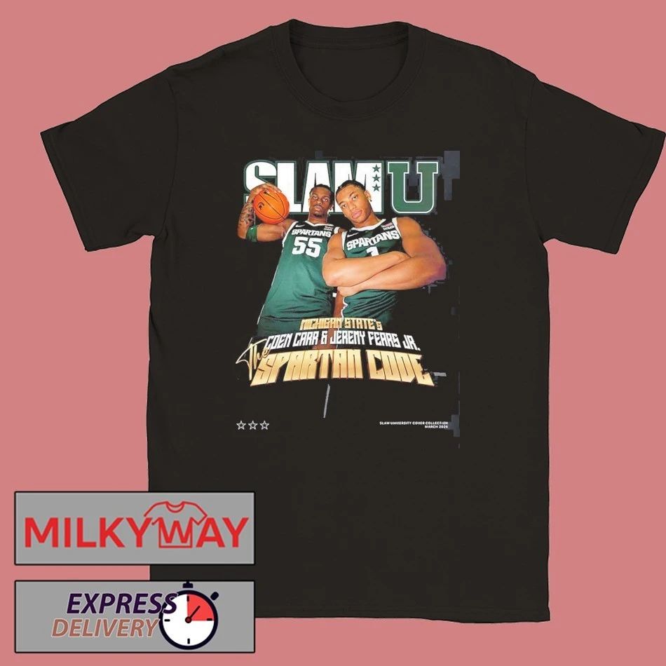 SLAMU Michigan State Spartans Coen Carr And Jeremy Fears Jr The Spartan Code Magazine Cover T-Shirt
