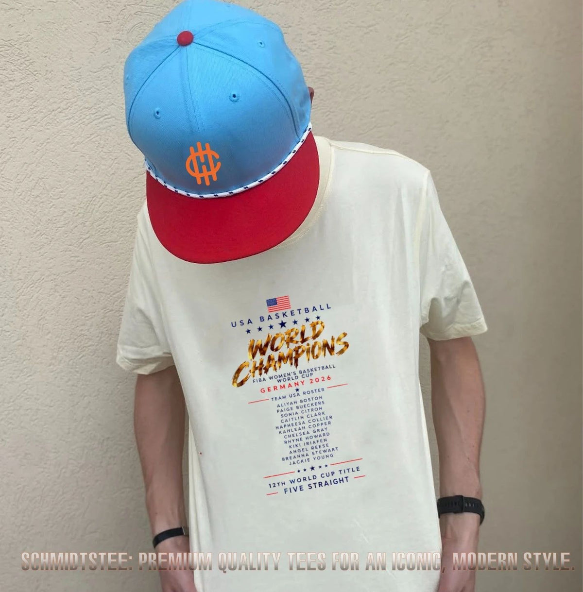 USA Basketball FIBA World Cup Champions 2026 12th World Cup Title Five Straight player name shirt