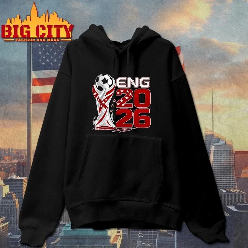 ENG 2026 England Soccer Trophy Red Vector T-Shirt