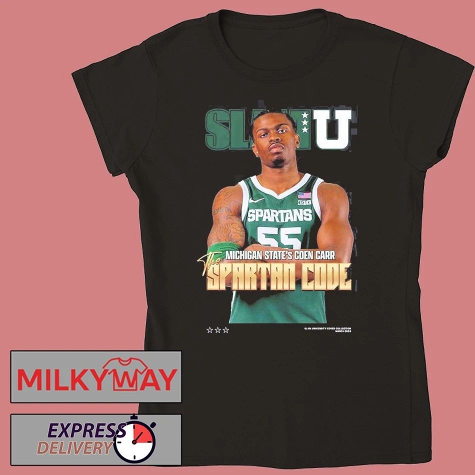 SLAMU Michigan State Spartans Coen Carr The Spartan Code Magazine Cover T-Shirt
