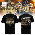 Vegas Golden Knights 2026 Western Conference Champions Commemorative 3D T-Shirt