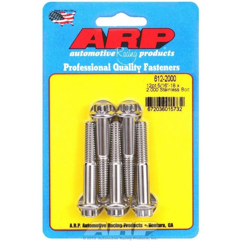 ARP 612-2000 S/S Bolt Kit – 12pt. (5) 5/16-18 x 2.000