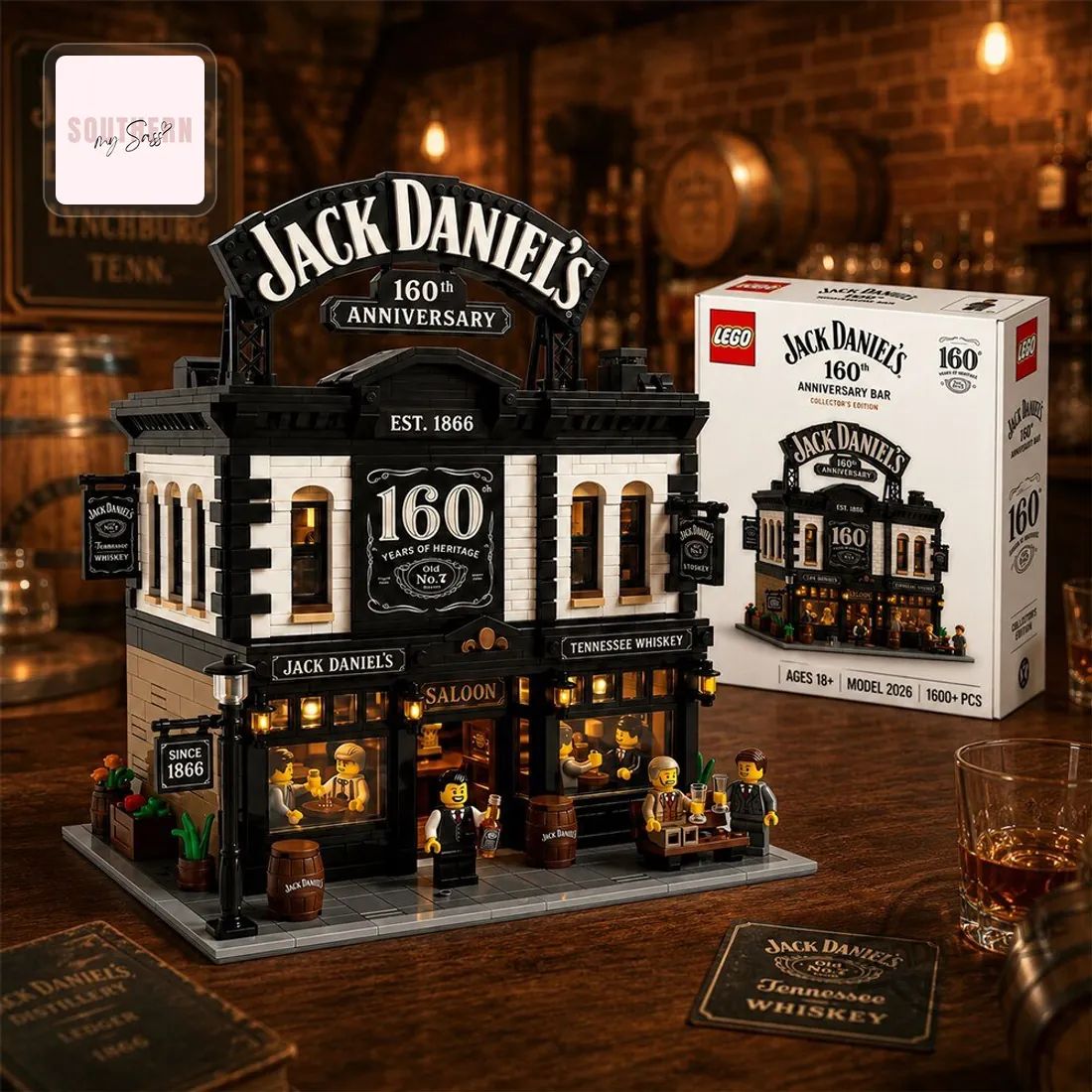 Jack Daniel’s 160th Anniversary Bar Collector’s Edition LEGO Building Set