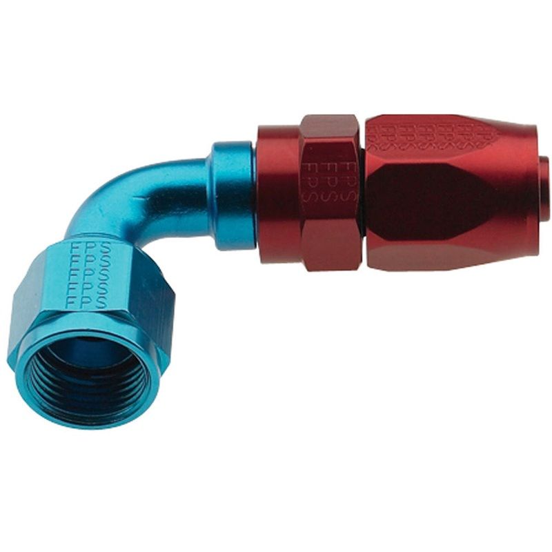 Fragola 229010 -10 Red/Blue Pro-Flow Race Hose End 90-Degree