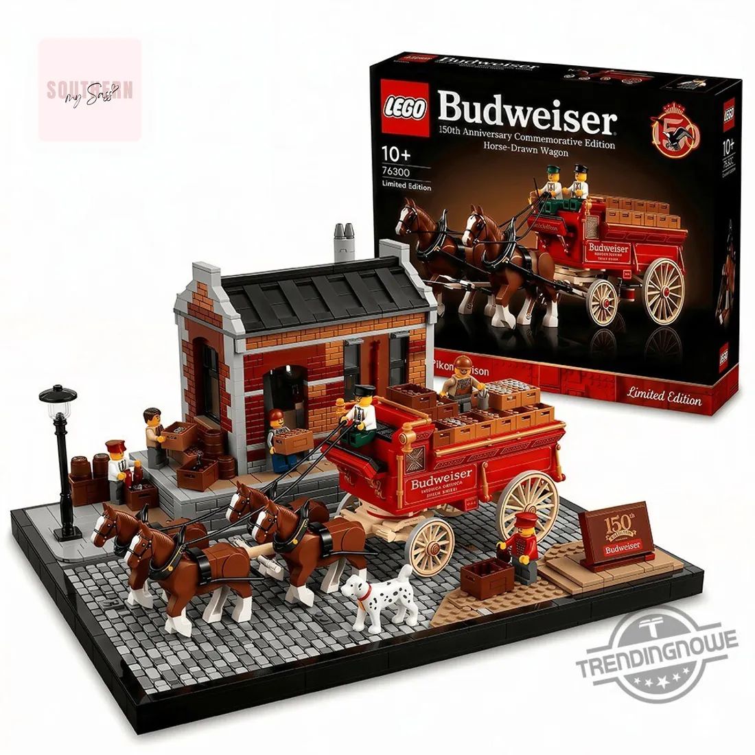 LEGO Budweiser 150th Anniversary Commemorative Clydesdale Horse-Drawn Wagon Limited Edition Building Blocks Set