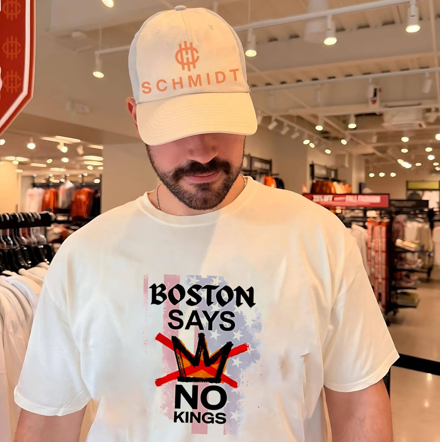 Boston says no kings with crown graphic shirt