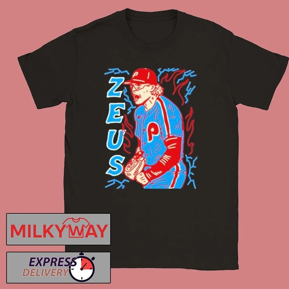 Zeus Philadelphia Phillies Baseball Pitcher Lightning Bolt Shirt