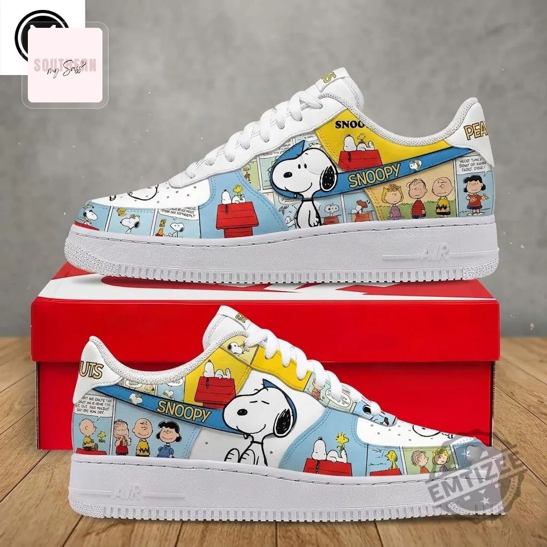 Snoopy Peanuts Custom Air Force 1 Sneakers