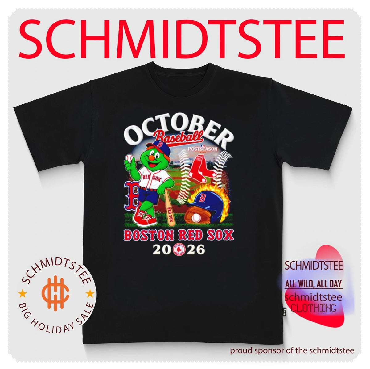 Boston Red Sox October Baseball Posterseason 2026 macot shirt