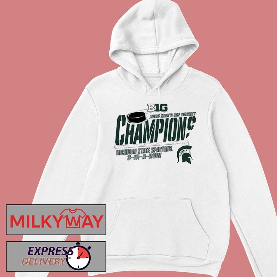 Michigan State Spartans Champions Big Ten 2026 Men’s Ice Hockey 3 In A Row shirt