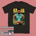 Jayson Tatum On Slam 261 Magazine Boston Celtics Gold Metal Version shirt