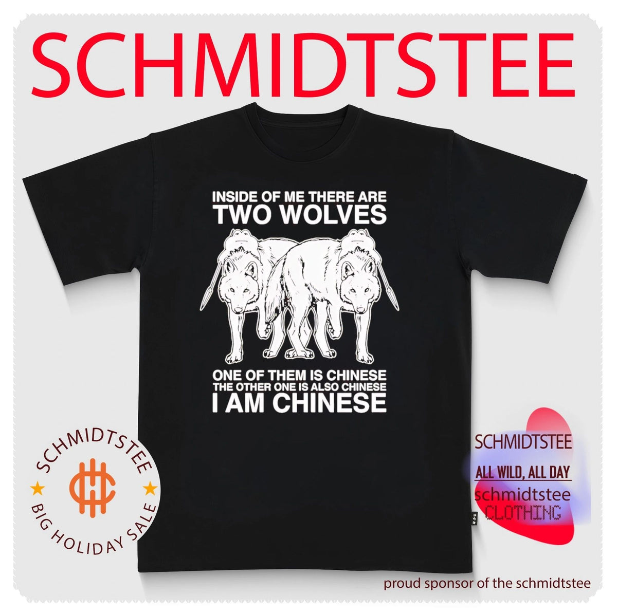 Inside of me there are two wolves one of them is Chinese the other one is also Chinese shirt