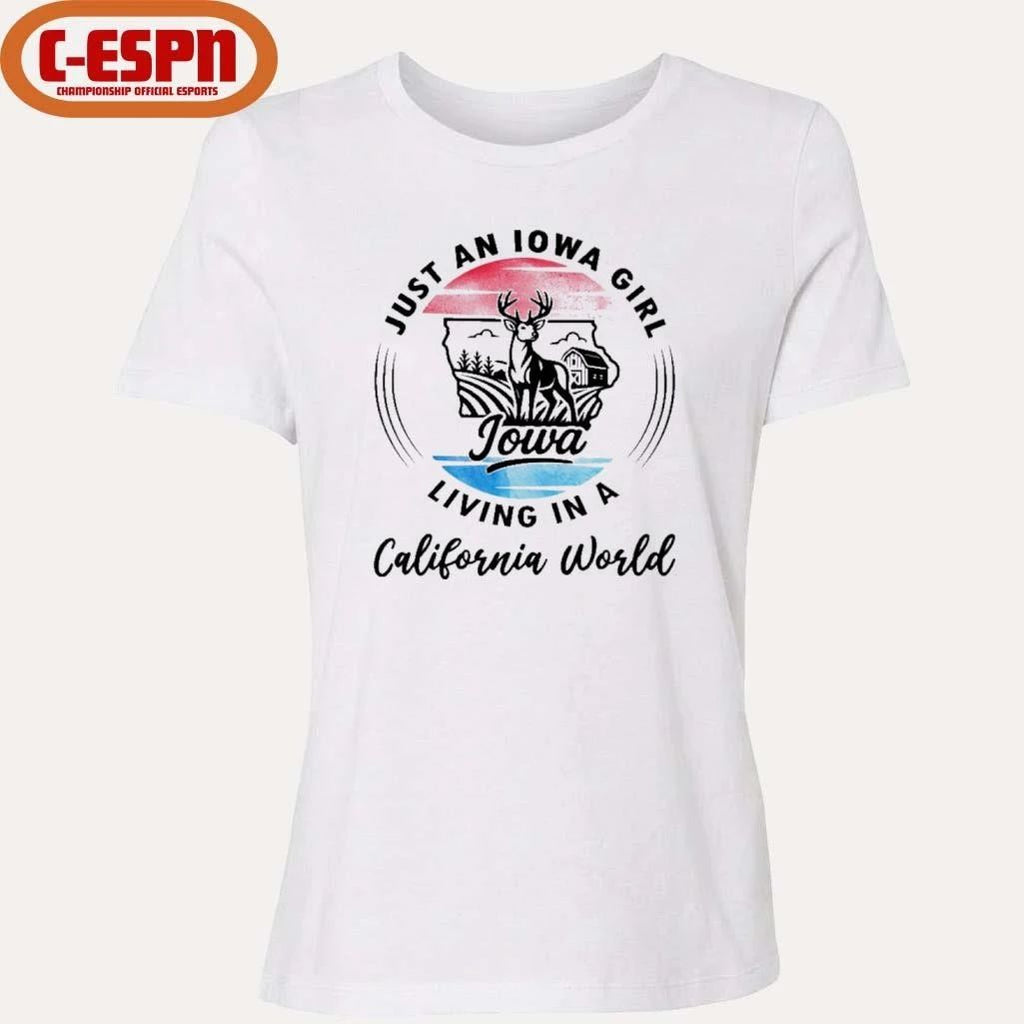 Reindeer Just An Iowa Girl Living In A California World Shirt