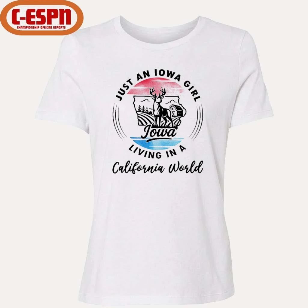 Reindeer Just An Iowa Girl Living In A California World Shirt