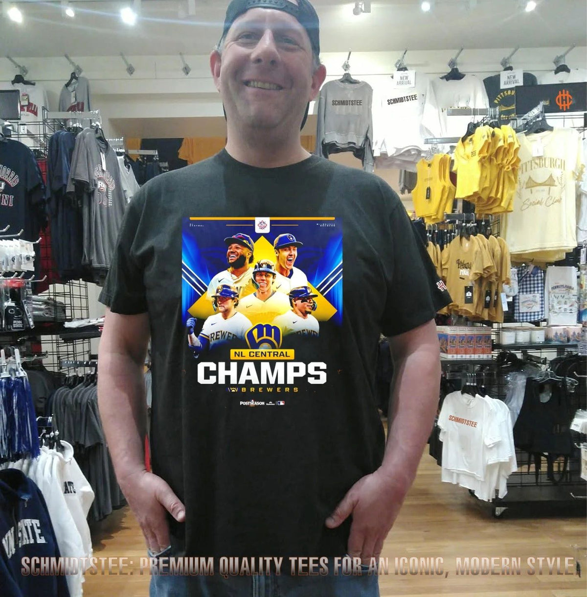 Milwaukee Brewers NL Central Champs 2026 Postseason player collage shirt