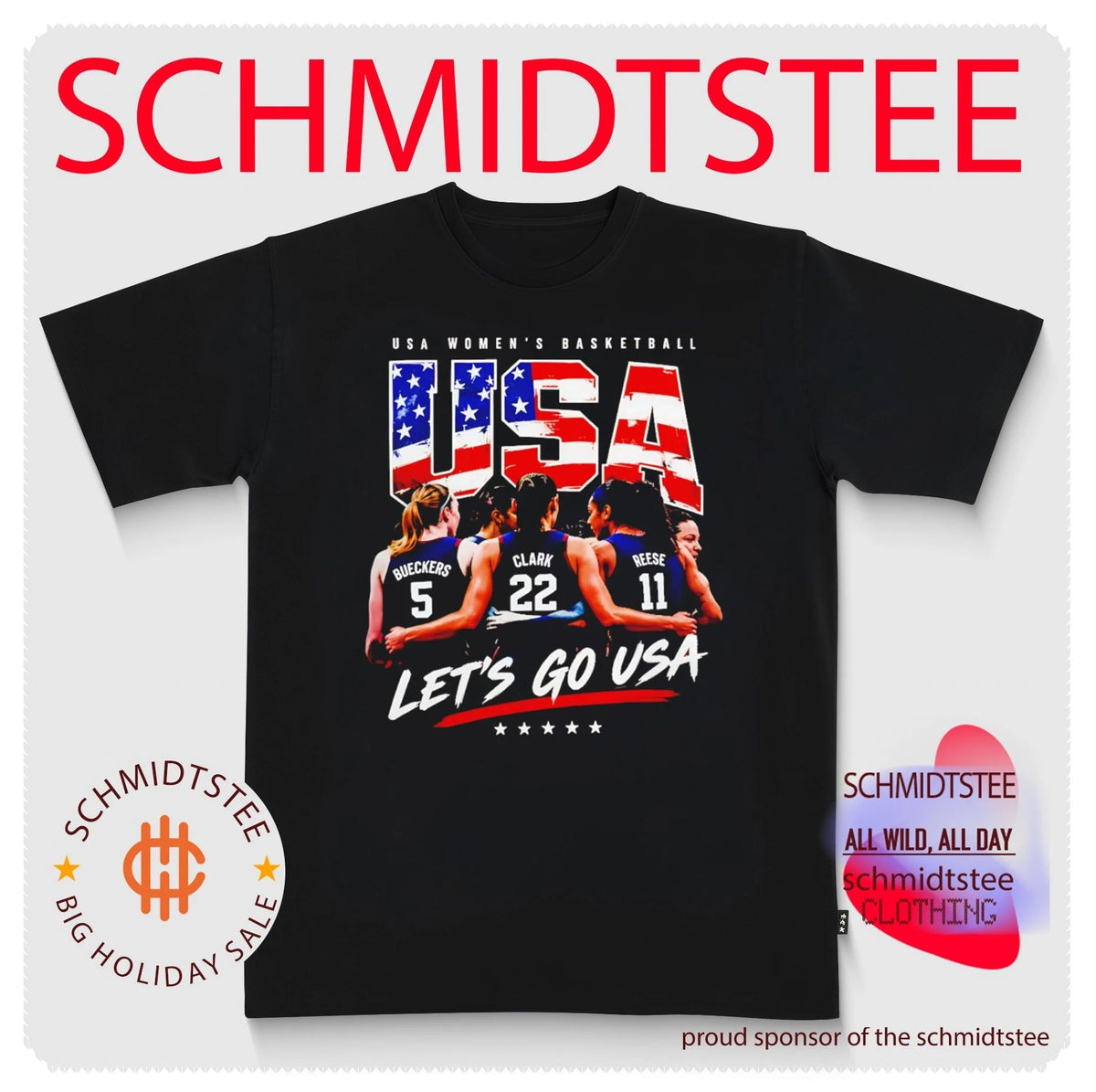 USA Women’s Basketball Bueckers Clark Reese FIBA World Cup shirt