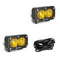 S2 Pro Black LED Auxiliary Light Pod Pair Length 2.93in X Depth 1.68in X Height 1.76in