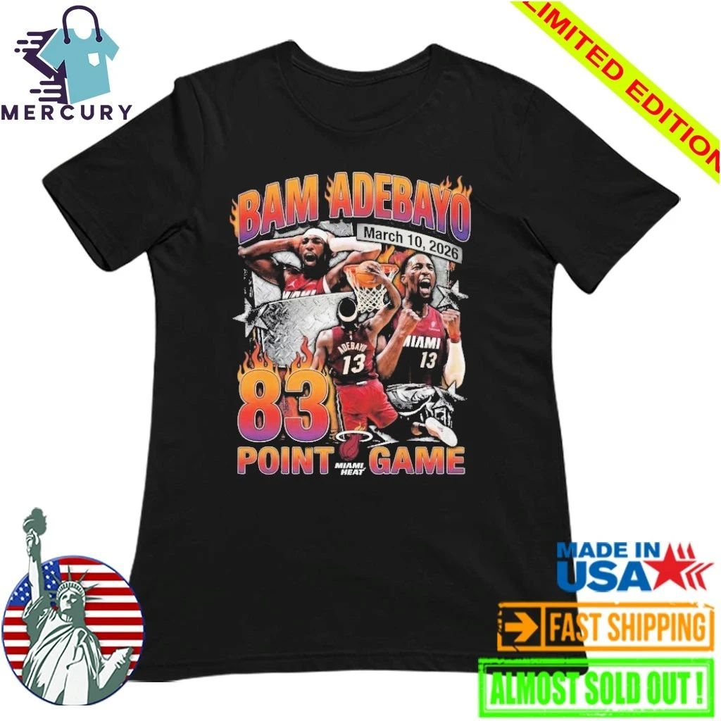 Miami Heat Bam Adebayo 83 Points Game Retro Shirt