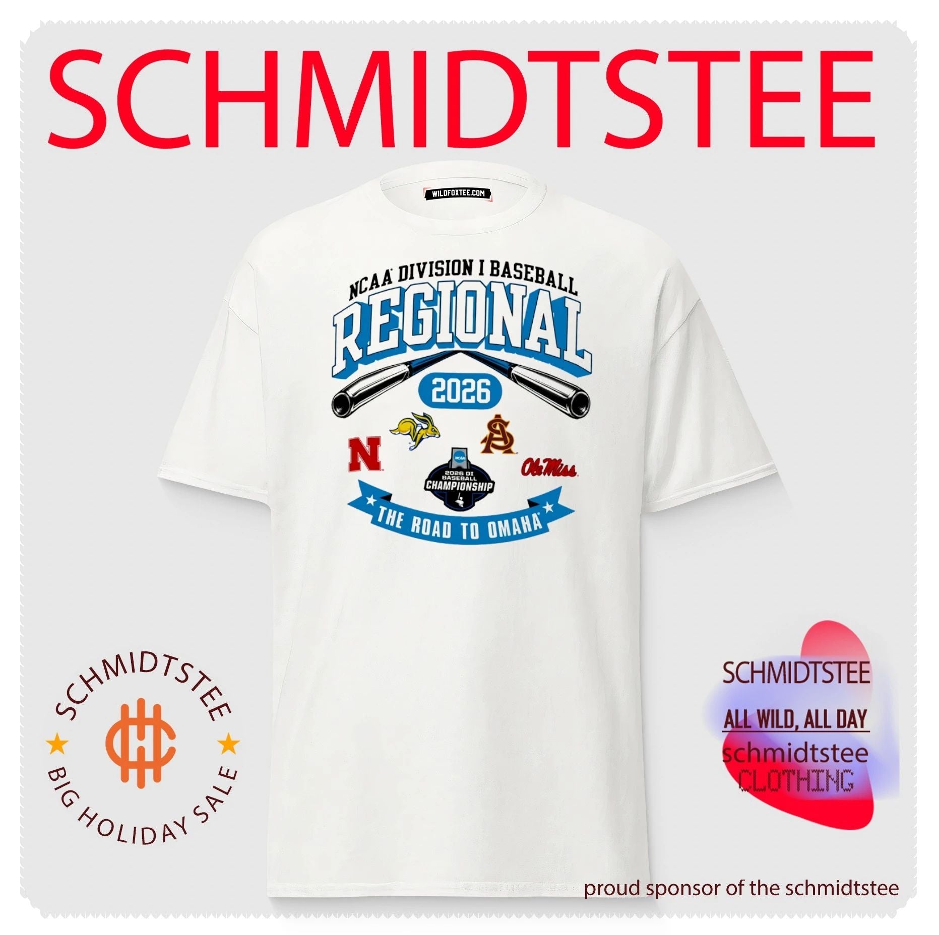 2026 NCAA Division I Baseball Regional Nebraska The Road To Omaha logos shirt