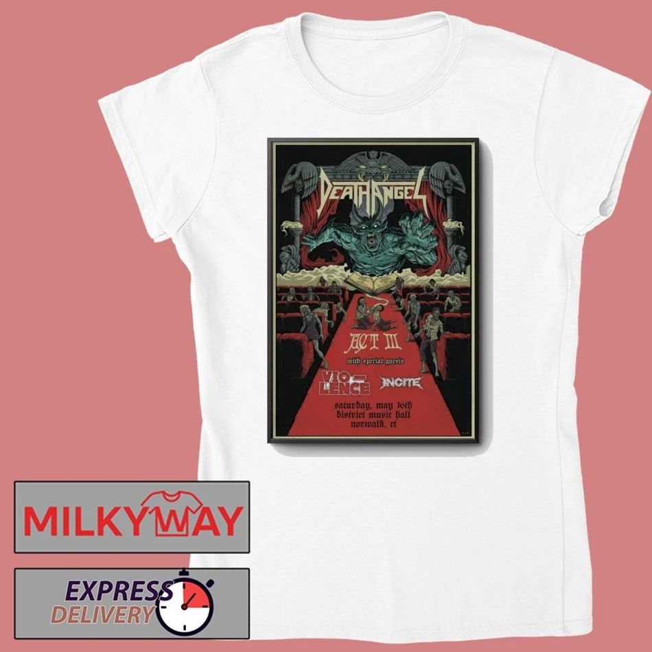 TOUR May 16 2026 Death Angel Vio-lence Incite Poster District Music Hall, Norwalk, CT shirt