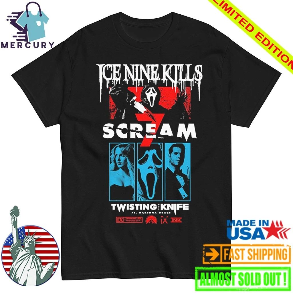 Ice Nine Kills Scream 7 Twisting Knife Curtain Call Shirt