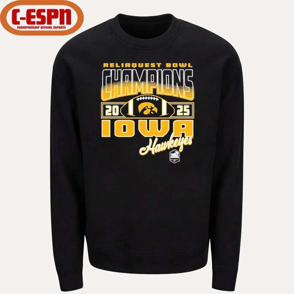 Iowa Hawkeyes 2025 Reliaquest Bowl Champions Official T-Shirt