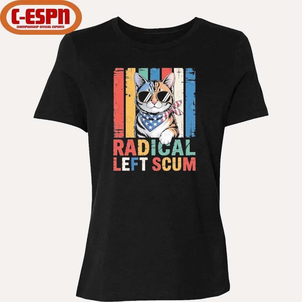 Cat Radical Left Scum Vintage T-Shirt