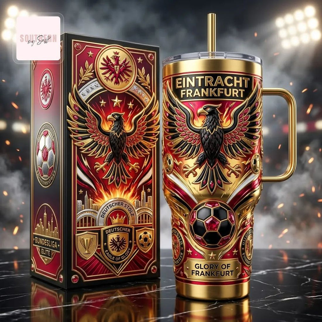 Eintracht Frankfurt Premium 3D Eagle 40oz Insulated Tumbler With Handle