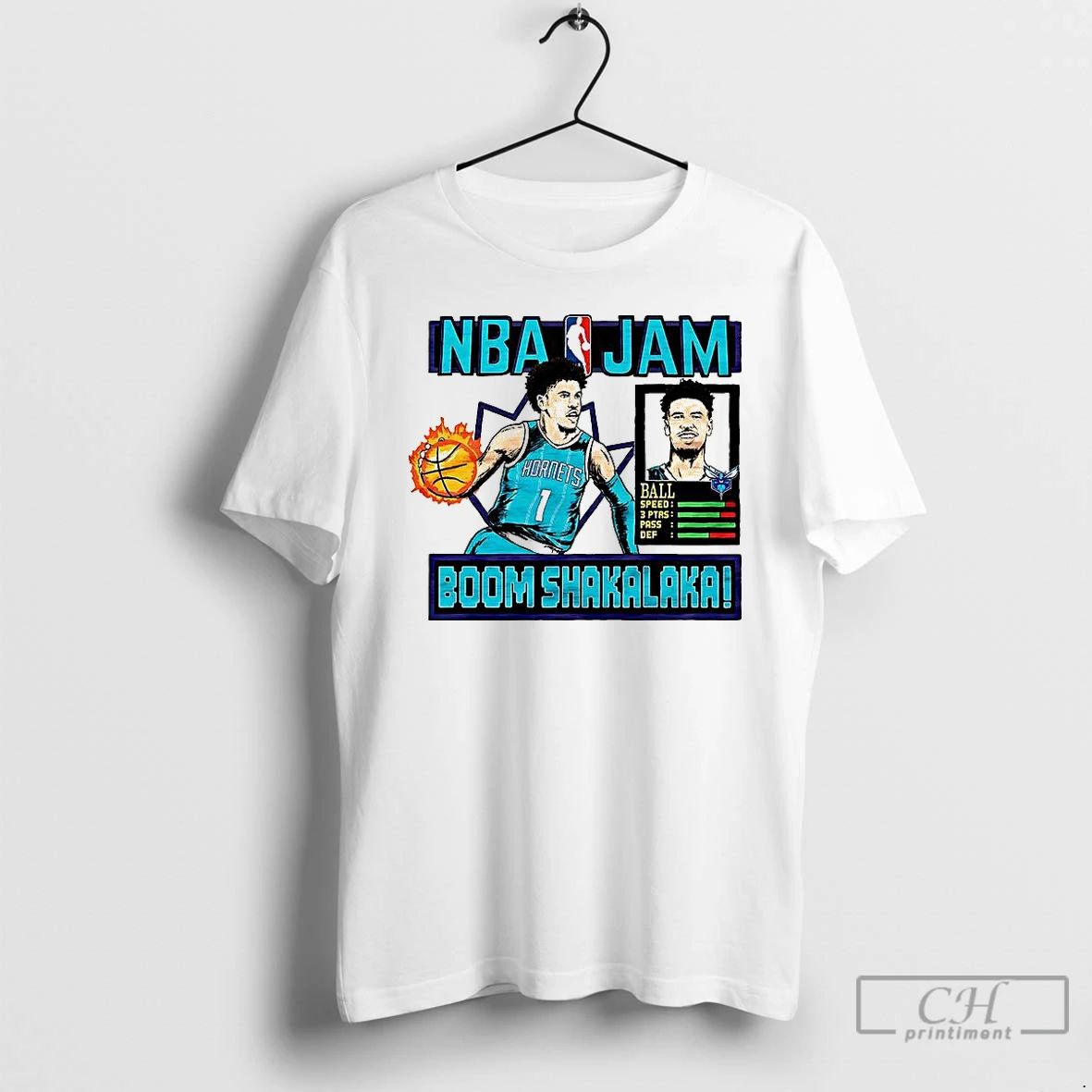 Classic Lamelo Ball Charlotte Hornets Nba Boom Shakalaka Classic Video Game T Shirts
