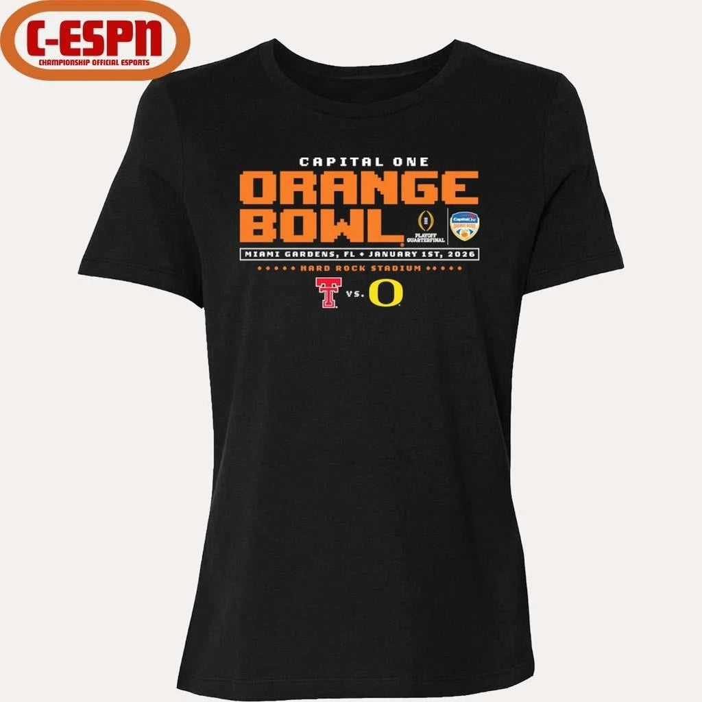 Texas Tech Vs Oregon 2025 Orange Bowl Shirt
