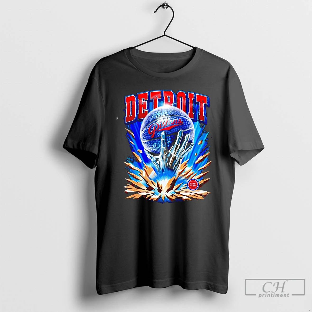 Classic Detroit Pistons Gator Graphic T Shirts