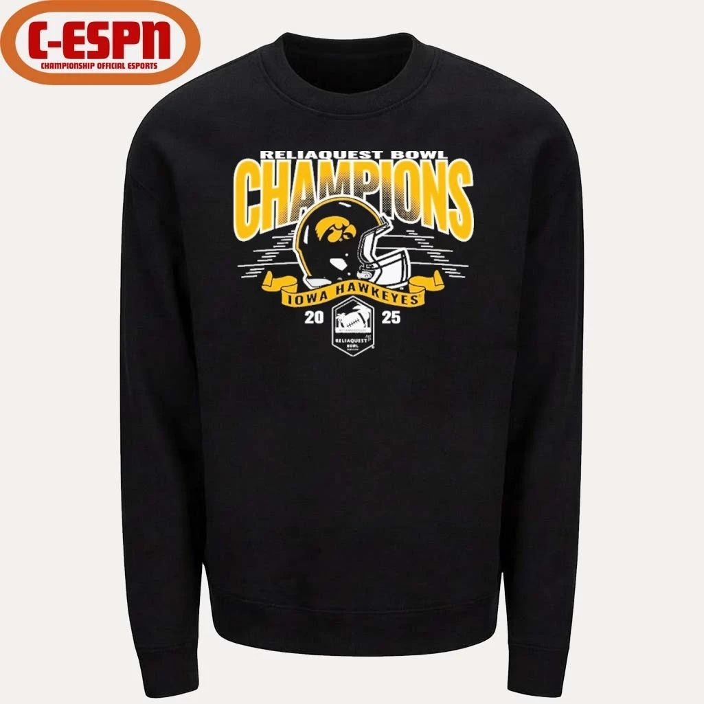 University of Iowa Hawkeyes Football 2025 ReliaQuest Bowl Champions Shirt