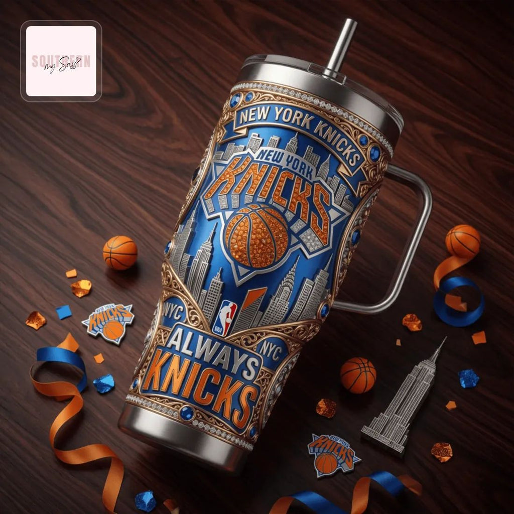 New York Knicks Luxury 3D Embossed Collector’s Edition Stainless Steel 40oz Tumbler