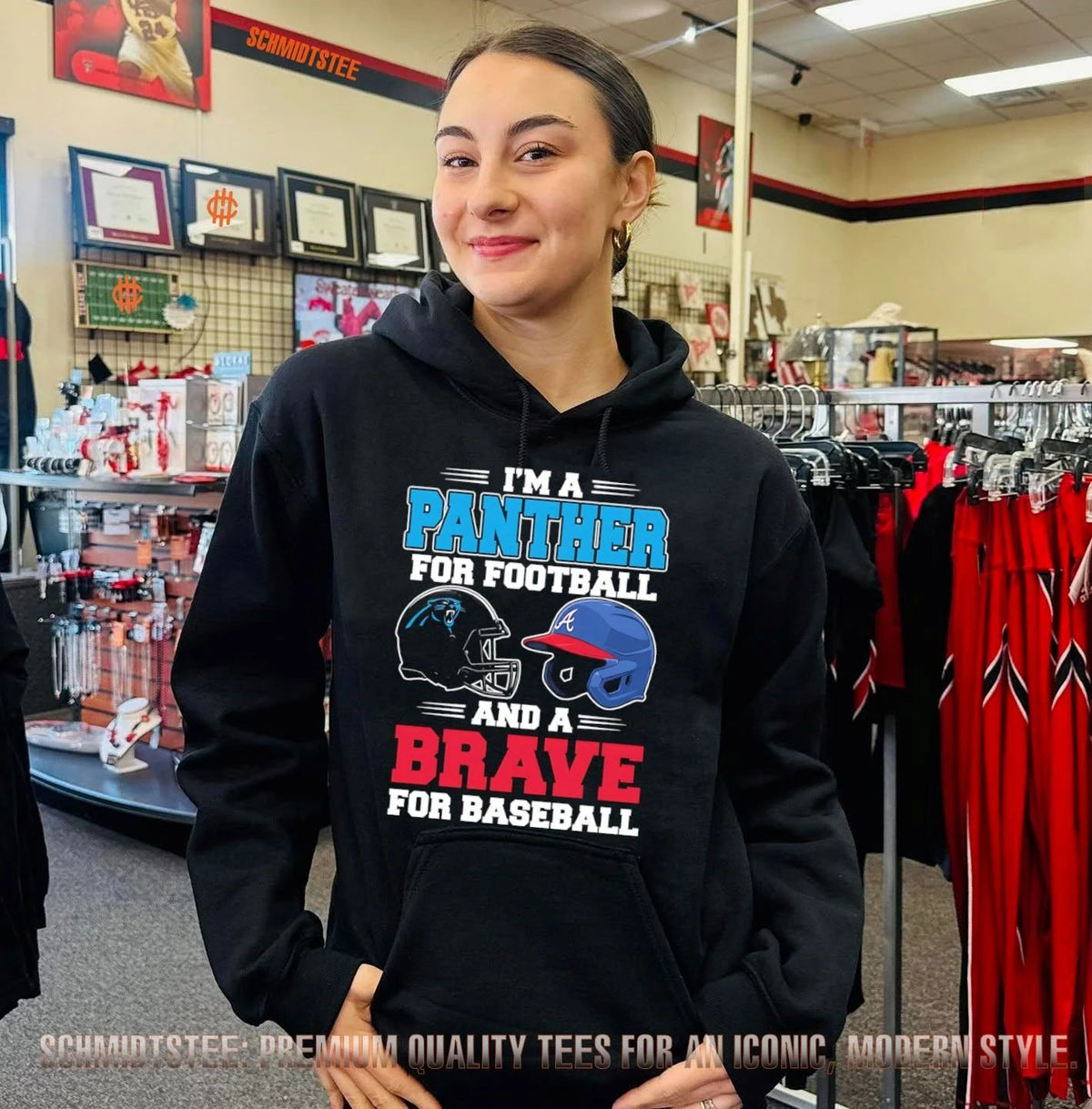 I’m a Carolina Panther for football and Atlanta Braves for baseball shirt