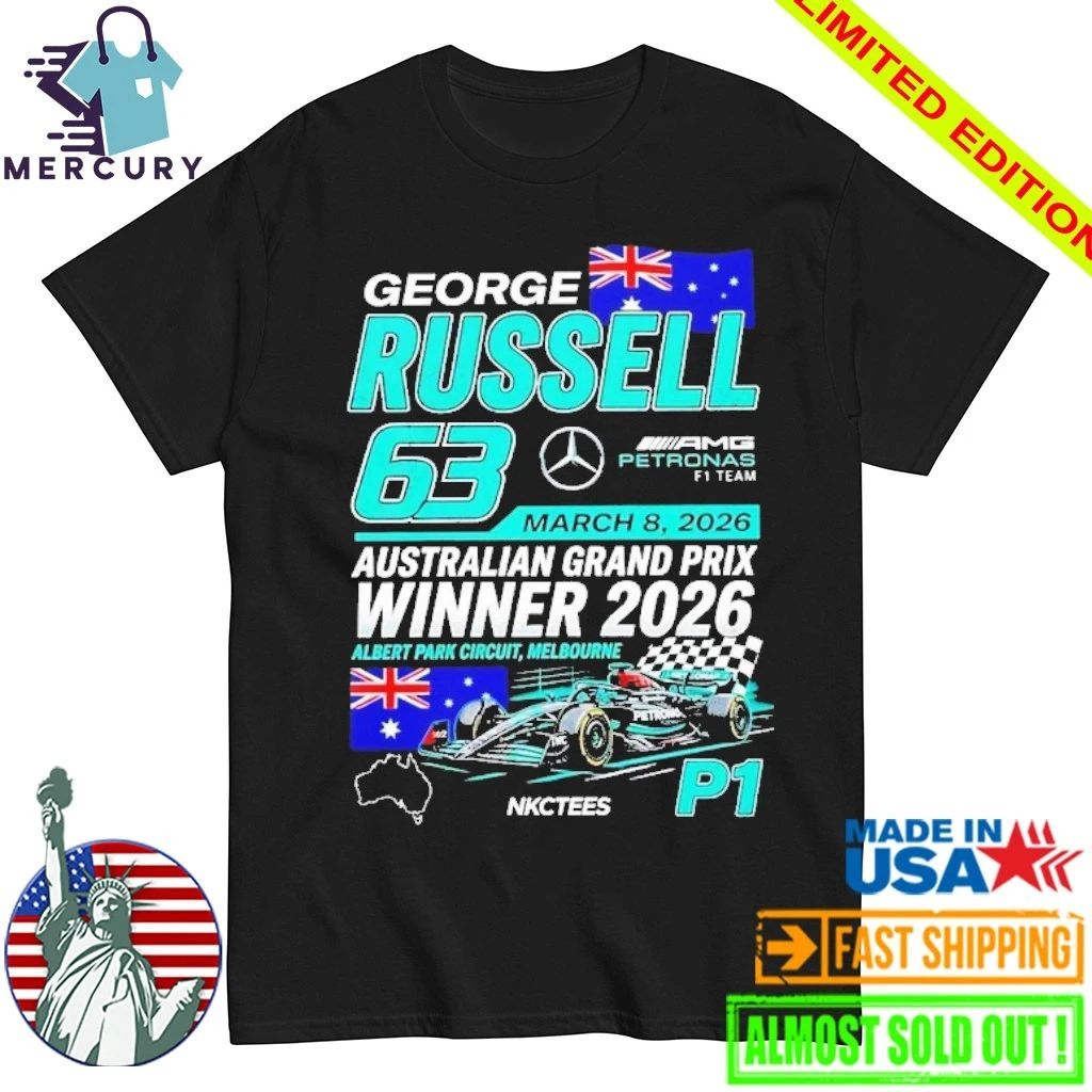 George Russell AMG Petronas F1 Team P1 Australian Grand Prix 2026 Champions Shirt