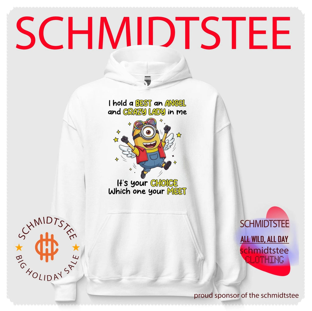 I hold a best and angel and crazy lady in me Minion shirt