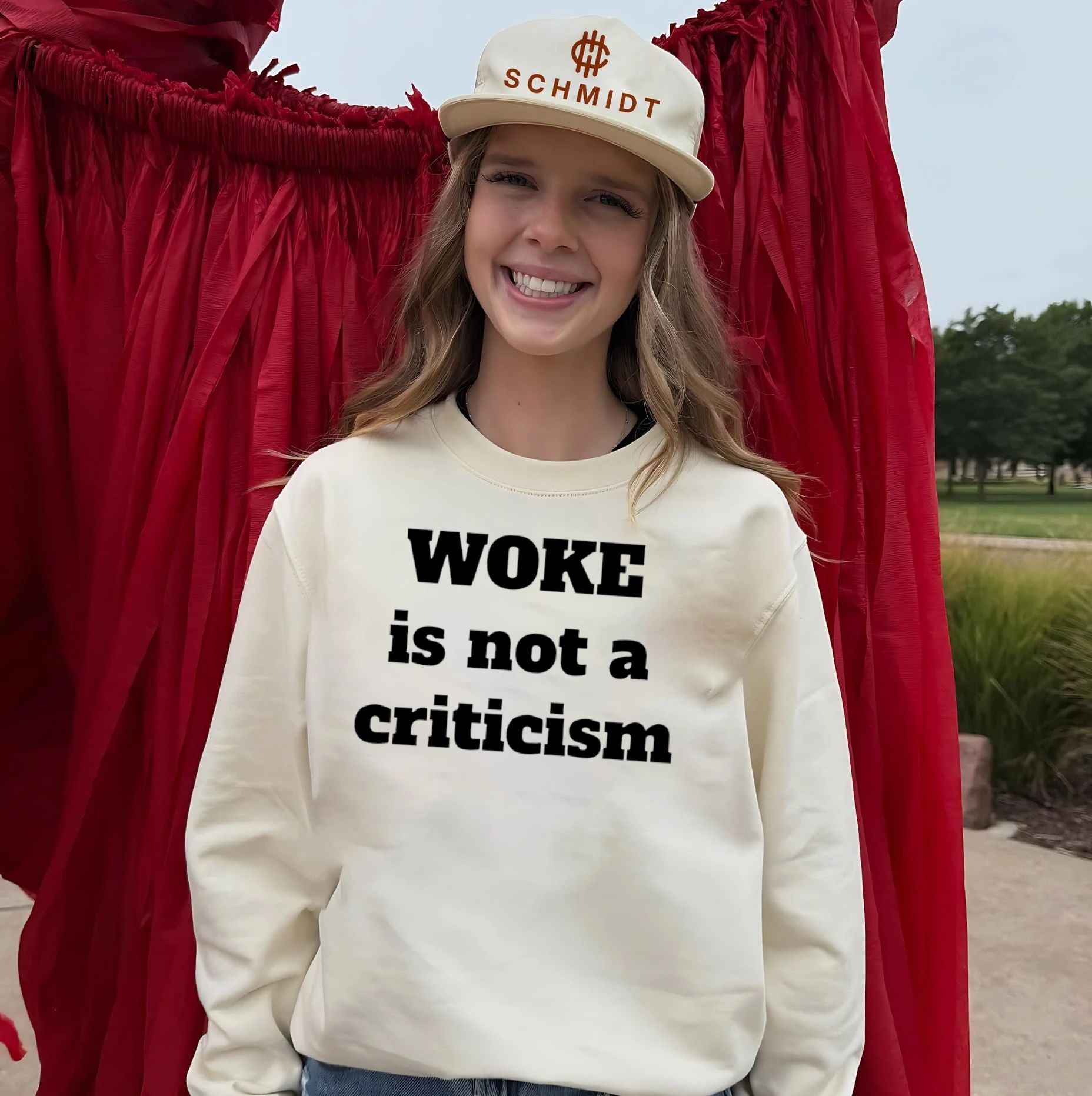Woke is not a criticism simple text shirt