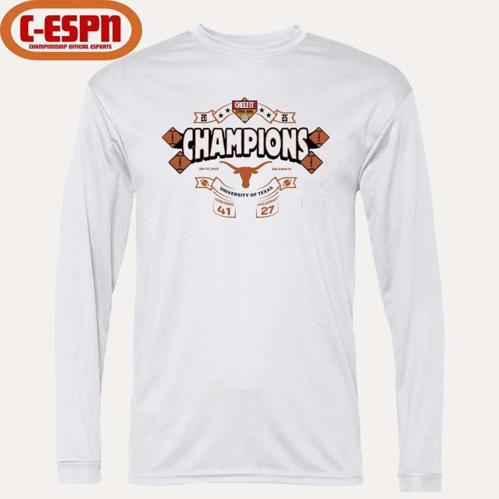 Texas Longhorns 2025 Cheez-it Citrus Bowl Champions Score Shirt
