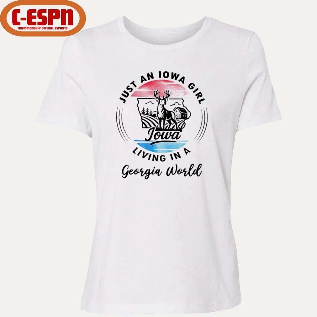 Reindeer Just An Iowa Girl Living In A Georgia World Shirt