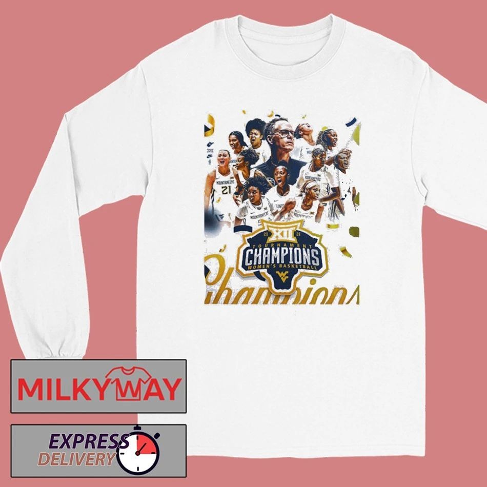 West Virginia Mountaineers 2026 Big 12 Tournament Women’s Basketball Champions Unisex T Shirt