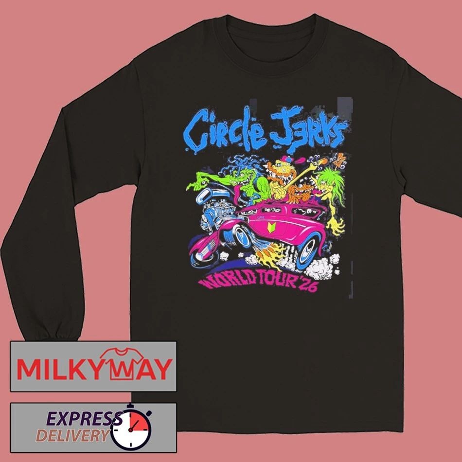Circle Jerks Pizz Hot Rod 2026 World Tour Merch Two Sided T-Shirt