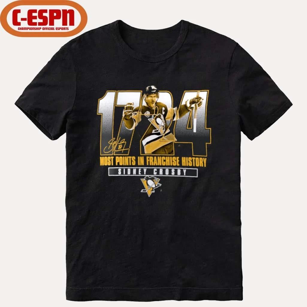 Sidney Crosby Pittsburgh Penguins 1724 Most Points in Franchise History T-Shirt